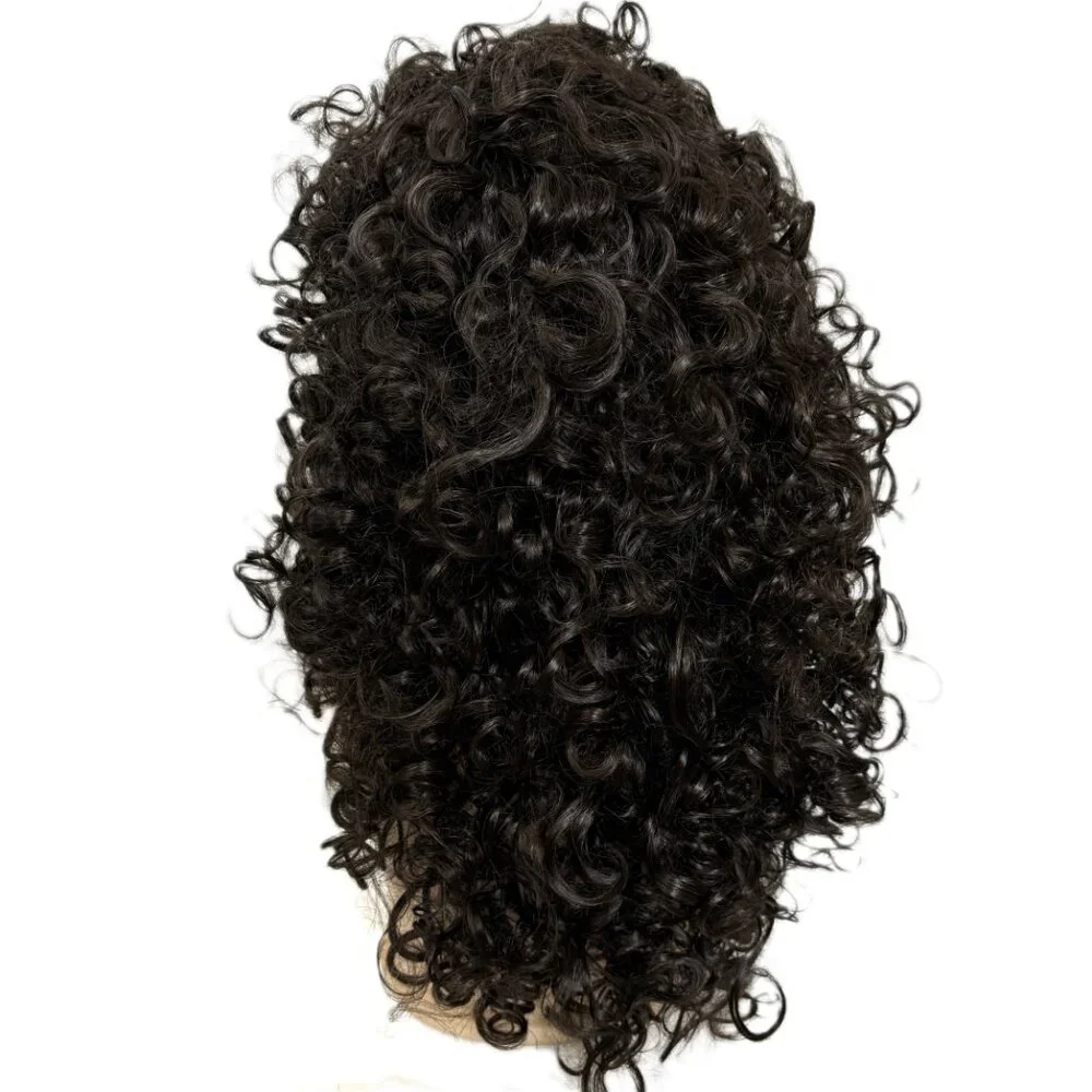 Long Luxe Dark Brown Curly Unisex 80's - pirate - wench New Look Wig NWT NOS